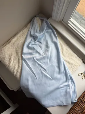 Light Blue Cowl Neck Satin Dress thumbnail 2