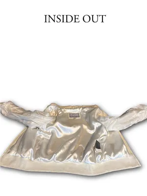 Vintage 1990'S Wilsons Leather Maxima White Rabbit Fur Bomber Jacket (M) thumbnail 11