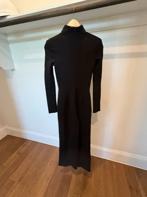 Cutout Turtleneck Long Sleeve pantsuit Black thumbnail 2
