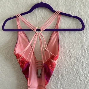 Abercrombie and Fitch Swimsuit One Piece Cutout Pink Ikat thumbnail 6