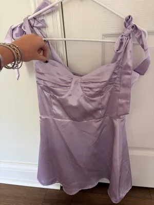 Lucy in the Sky Purple Satin Dress thumbnail 1