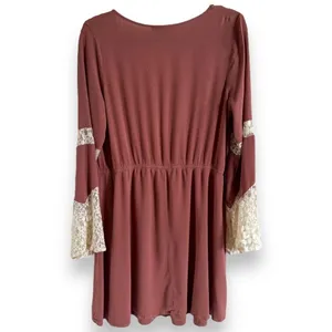 Forever‎ 21 Womens Dress Sz 1X Mini Embroidered Dusty Rose Tunic Cottagecore thumbnail 3
