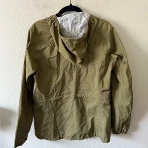 Salomon Womens M Shell Windbreaker Zip Up Hood Green Camping Hiking Athletic thumbnail 4