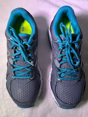 New Balance Gray and Teal Athletic Sneakers thumbnail 3