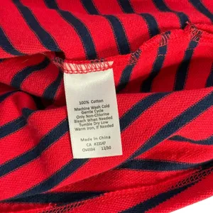 Talbots Shift Dress Size L Red Navy Striped Lace Up Knit Nautical Preppy‎ thumbnail 7