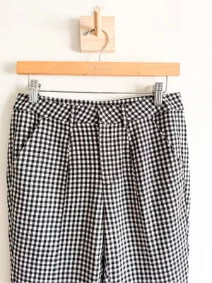 Evereve Black & White Gingham Pants Size S thumbnail 2