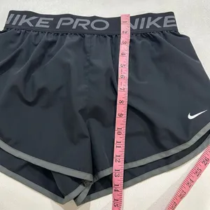 Nike Pro Dri-Fit Running Shorts Black Gray Trim Athletic Women’s Medium thumbnail 8
