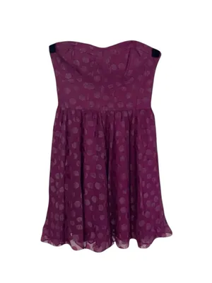 new Guess 𖦹 Chiffon Strapless Polka Dot Cocktail Dress 𖦹 Amethyst Purple 𖦹 4 thumbnail 5