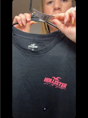 Hollister Black Long Sleeve Tee with Pink & Blue Dip-Dye thumbnail 7