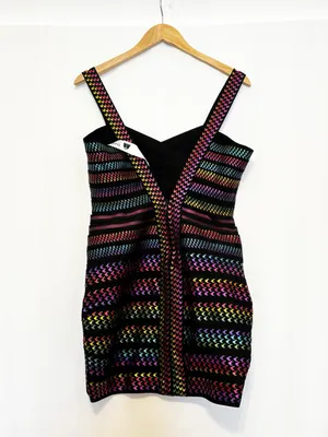 Bella Barnett Rainbow Bandage Dress Bodycon Club Party size Large NWT thumbnail 5