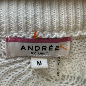 Andree by Unit Colorblock Scalloped Wave Knit Sweater‎ Boho Dolman Sleeve Medium thumbnail 3