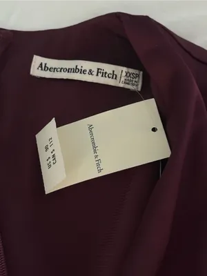 Abercrombie & Fitch Satin Plunge Dress in Plum thumbnail 4