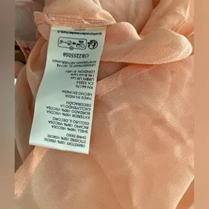 NWT Free People Peach Floral Sheer Babydoll Tunic Mini Dress Boho Romantic M thumbnail 6
