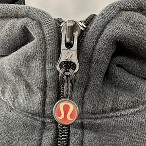 Lululemon | S | RARE Fuzzy White Logo Black Full-Zip Heavyweight Scuba Hoodie thumbnail 2