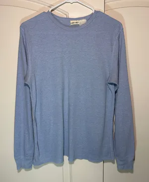 Vintage Cherokee Long Sleeve‎ Top Knit Thermal Shirt Comfy Casual Blue L thumbnail 1