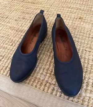 Eddie Bauer Black Nubuck Leather Flats Made in Italy Slip On Shoes Women 8N thumbnail 1