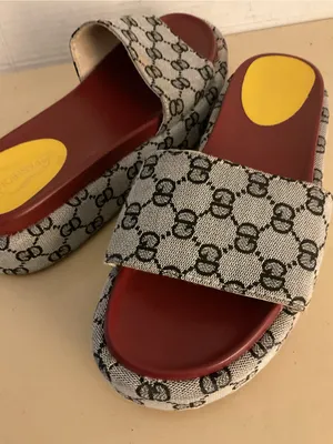 Fashion women canvas platform monogram slide sandals US 10 thumbnail 2