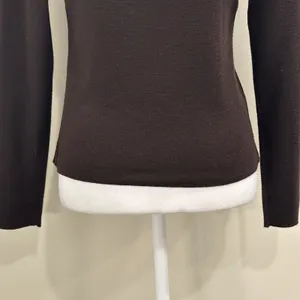 Y2K Mossimo Suede Leather Wool Blend Knit Zip Up Jacket Brown Small Boho Western thumbnail 8