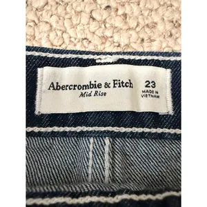 NWT Abercrombie & Fitch Denim Micro Mini Skirt Size 23 Dark Wash Y2K Indie thumbnail 6