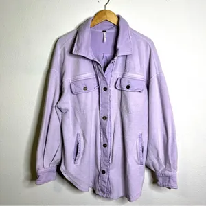 Free People Lavender Teddy Shacket thumbnail 2