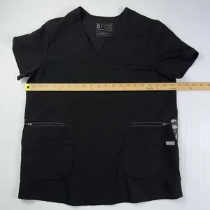 Figs Casma Technical‎ Collection Feather Black Scrub Top Rayon Women M W19SW1001 thumbnail 4