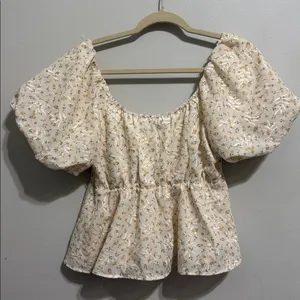 Altar’d State Puff Sleeve Floral Baby Doll Blouse Size Small thumbnail 7