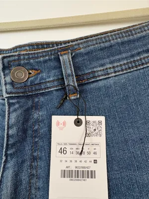 NWT Zara High Rise Marine Straight Jeans Size 14 thumbnail 4