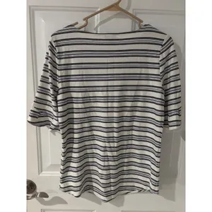 Ann Taylor Factory Striped Knit Top‎ Ruffle Sleeve Casual Everyday Size M thumbnail 4