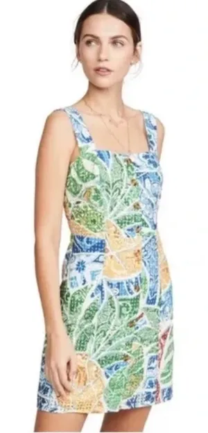 Farm Rio size medium tropical tile mini dress Colorful Patterned thumbnail 1