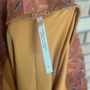 Free People Romi Mesh Ruffle Mini Skirt Small Orange Floral OB1180582 Y2K Size S thumbnail 5
