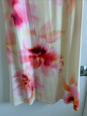 Blue Blush Floral Cream Two-Piece Skirt Set with Pink & Coral Blooms thumbnail 3