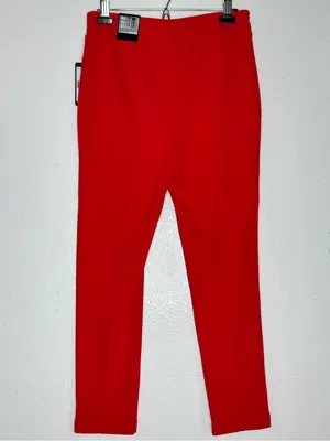 SOHO Apparel Red Slim Ankle Pants Zip Pocket Stretch Career Chic Size M NWT thumbnail 7