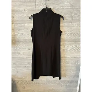 WOMEN'S MSK‎ BLACK, SLEEVELESS DRESS,FLORAL SILVER ACCENT RHINESTONES,Size Small thumbnail 4
