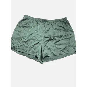 Stars Above Pajama Shorts Women XS Green Satin‎ Silky Sleepwear Loungewear thumbnail 3
