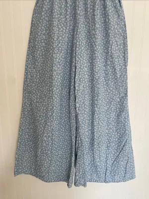 AMERICAN EAGLE Floral Cotton High Rise Wide Leg Pull On Pants thumbnail 7