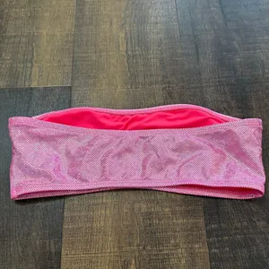 Dippin Daisy Metallic Pink Bandeau Bikini Swim Top Women’s Medium thumbnail 5