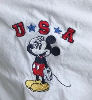 Disney Vintage Plus Sleeveless Top 1X White Embroidered Mickey Mouse U… thumbnail 2