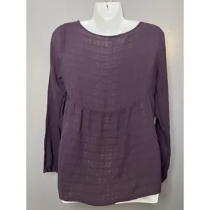 Sonoma Goods For Life Blouse Womens Medium Purple Embroidered Tunic Top Boho thumbnail 5