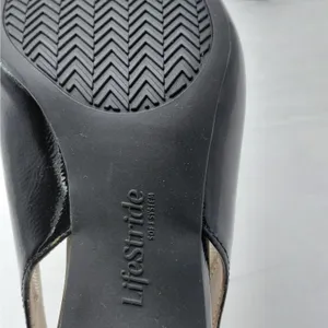 LifeStride Womens Angel Slingback Loafer Pump Sz 6.5 M Black Patent Office Shoe thumbnail 15