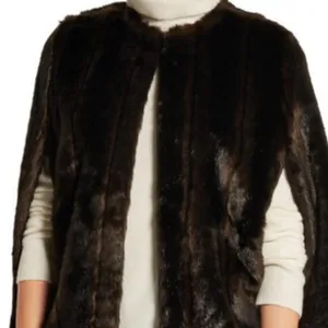 Brown Faux Fur Cape sz M / L thumbnail 5