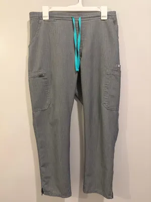 FIGS Yola Elastic Waistband Skinny Scrub Pants Graphite Grey PO 1290 thumbnail 5
