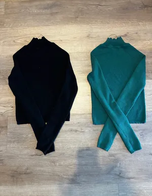 Bundle: 2 Wild Fable Low Turtleneck Ribbed Cutout Long Sleeve thumbnail 5