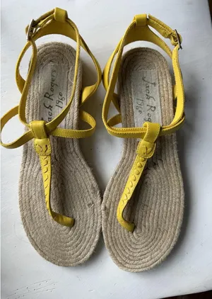 Jack Rogers Yellow Leather  Sandals Size 8.5 thumbnail 1