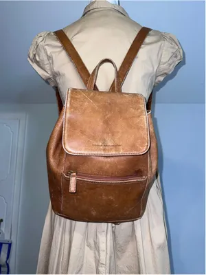 Women's Stone Mountain Brown Leather Backpack One Size thumbnail 1