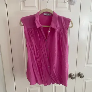 Mango Pink Sleeveless Button-Up Blouse thumbnail 3