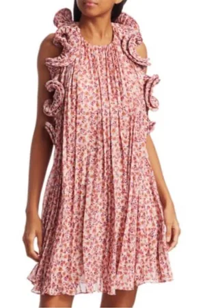 Amur‎ Mimi Halter Ruffle Pleated Mini Dress thumbnail 1