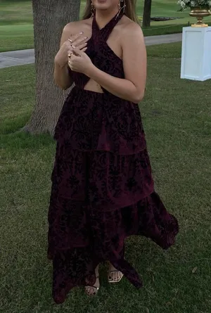 Camilla Burgundy Dress - Alamout The Label thumbnail 6