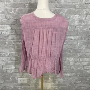 Free People Safari Sheer Wrap Top in mauve thumbnail 5