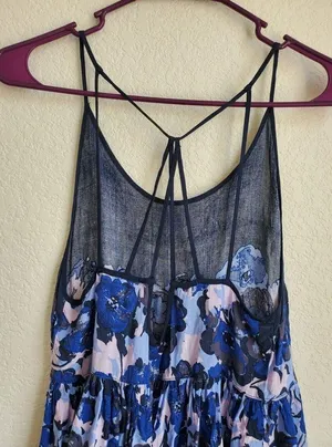 Free People Intimately Voile Slip Strappy Floral Print Dress in Midnight… thumbnail 6