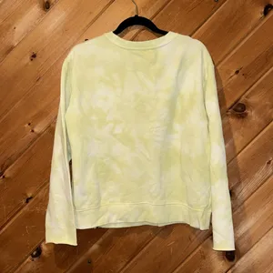 Joy lab neon yellow & white tie-dye athletic crewneck sweatshirt w side zipper thumbnail 5